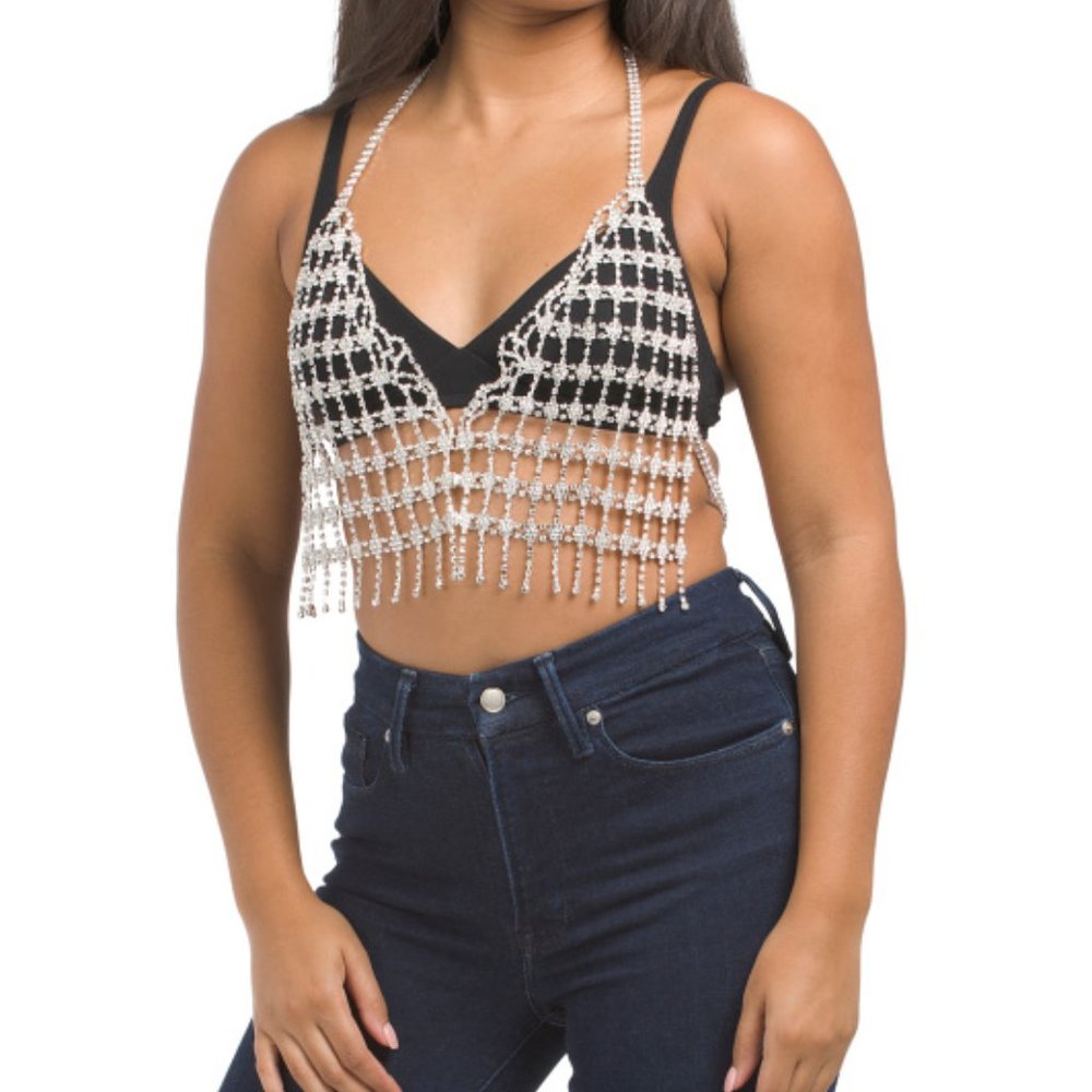 Natasha Rhinestone Bralette - Picture 1 of 7